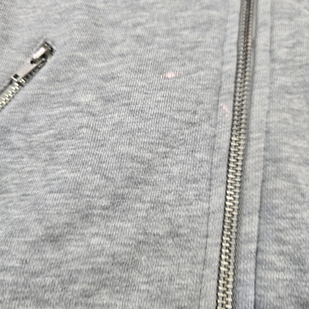 Abercrombie & Fitch Hoodie Womens Large Gray AF-75 Zip Sweatshirt Cropped Y2K - Picture 7 of 14